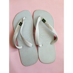 HAVAIANAS Youth White Brazilian Flip Flop Sandals Sz 4/5 NEW NWOT